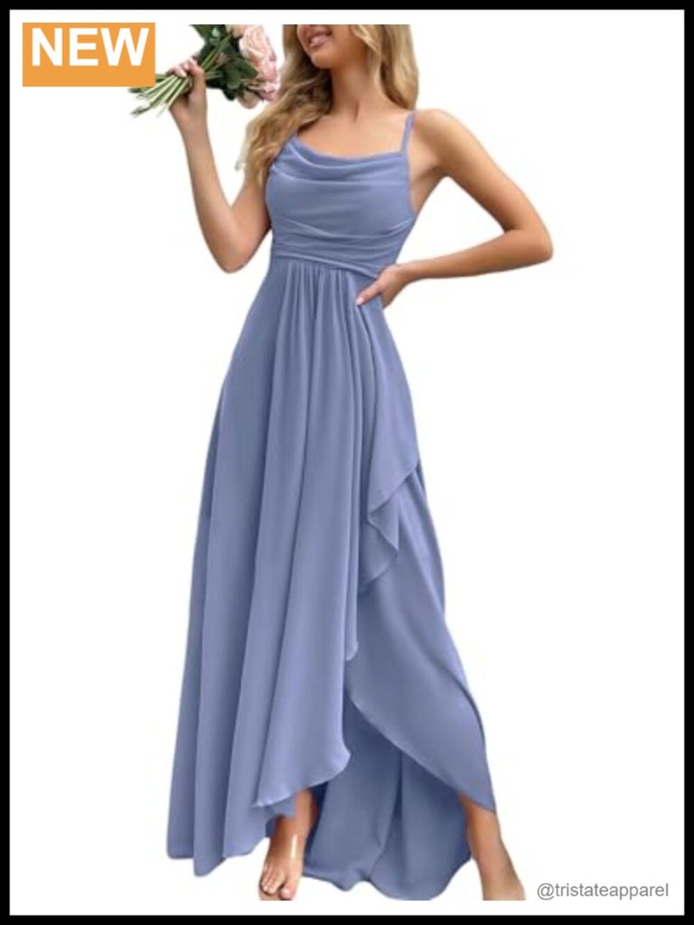 Chiffon Formal Maxi Dress Spaghetti Strap Wedding Guest Prom Evening Gown
